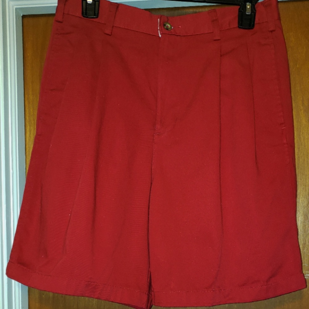 Chaps Red Pleated Walking Dress Casual Shorts